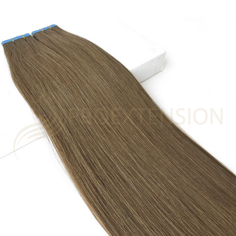 Extensii de par natural Tape-On castaniu 5