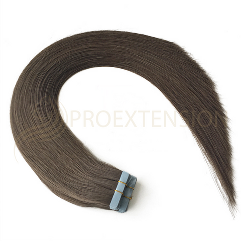 Extensii de par natural Tape-On castaniu inchis 7