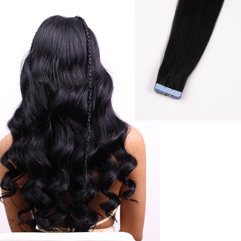 Extensii de par natural Tape-On Negru 1