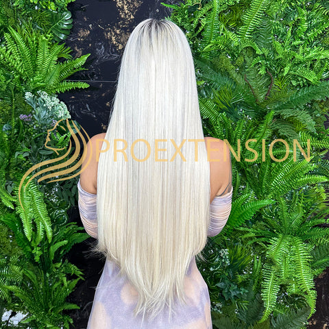 Extensii de par natural Tape-On blond gheata