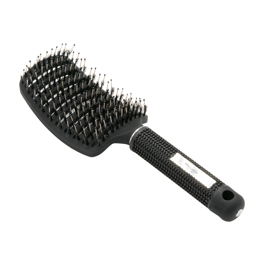Perie profesionala curbata pentru extensiile de par