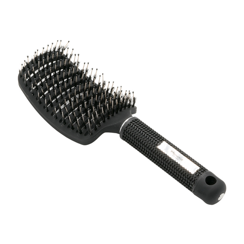 Perie profesionala curbata pentru extensiile de par