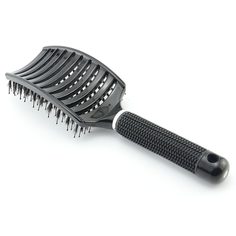 Perie profesionala curbata pentru extensiile de par