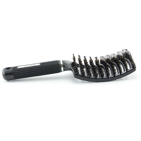 Perie profesionala curbata pentru extensiile de par